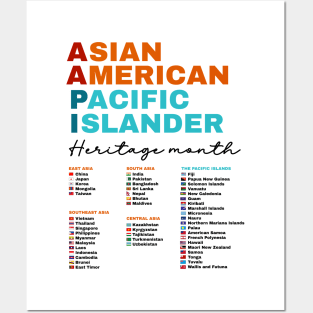 AAPI Flags Asian American and Pacific Islander Countries Heritage Month Posters and Art